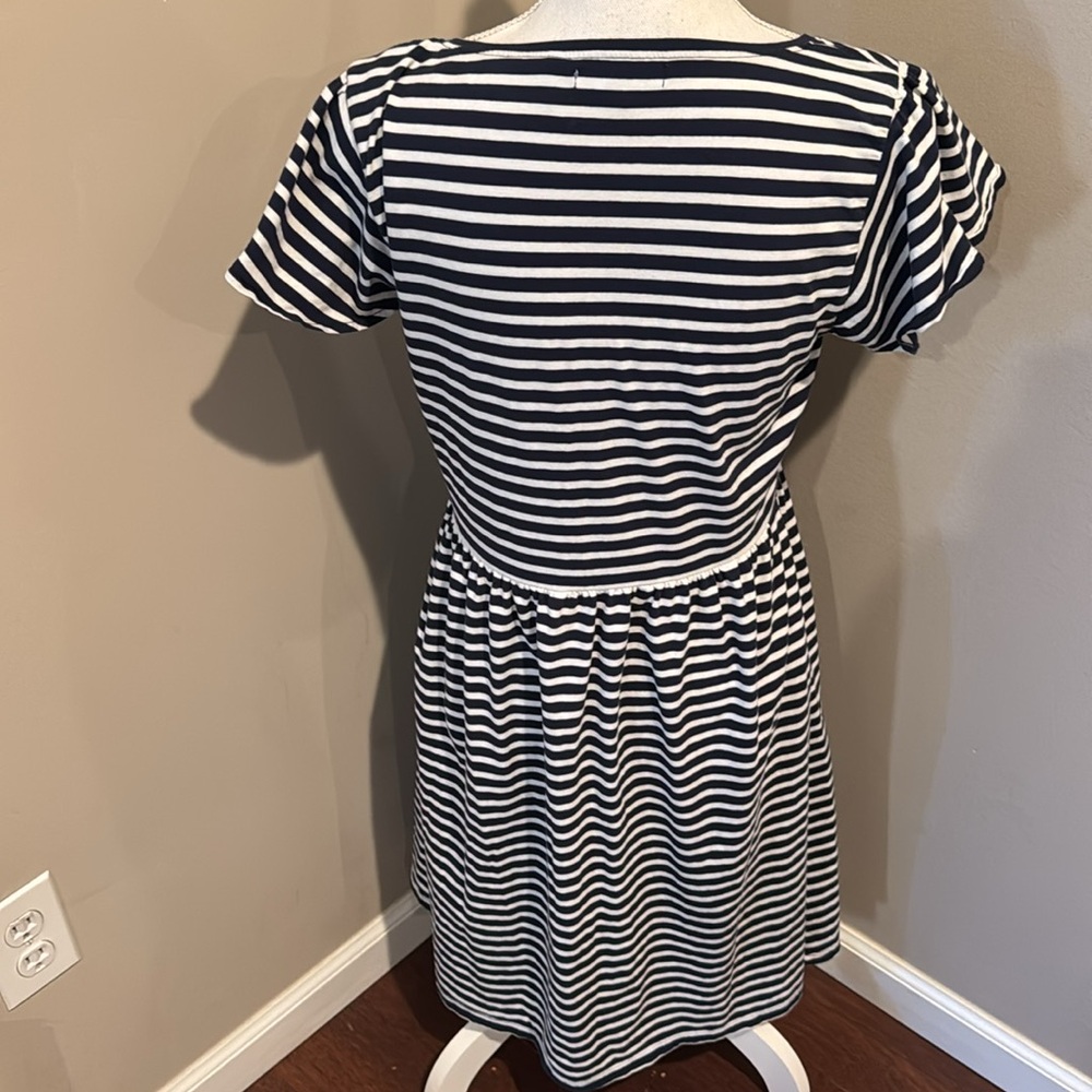 Draper James flutter short sleeve cotton stripped dress with dropped waist - Picture 5 of 8